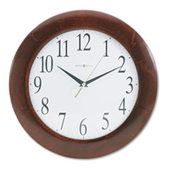 Corporate Wall Clock, 12.75" Diam, AA Batt Reqd, Cherry