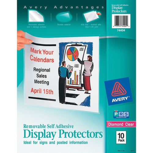 Self Adhesive Sheet Protectors,Removable,10/PK,11"x8-1/2",CL