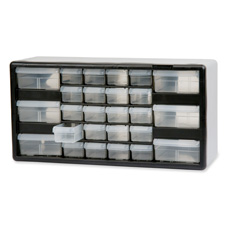 Stackable Cabinet,26 Drawers,20"x6-3/8"x10-11/32",Black/Gray