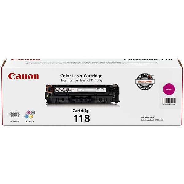Genuine OEM Canon 2660B001AA (CRG-118M) Magenta Toner (2900 Page Yield)