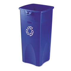 Square Recycling Container,23 Gal,15-1/2"x16-1/2"x30",Blue
