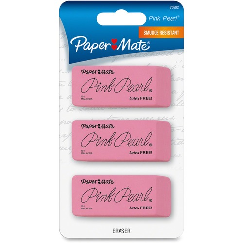 Pearl Eraser, Medium, 3/PK, Pink