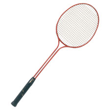 Double Steel Shaft Badminton Racket, Steel/Red