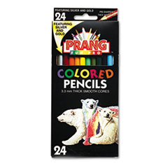 Prang Colored Pencils, 3.3 mm, 7" Long, 24 Color Set