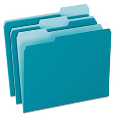 File Folder, AST 1/3 Tab Cut, Letter-Size, 100/BX, Teal