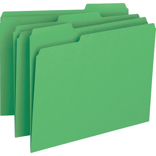 File Folder,1/3 AST 1-Ply Tab,Letter,100/BX,Green