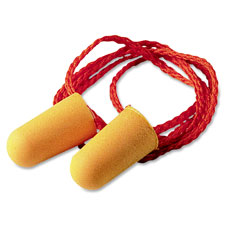 Corded Foam Disposable Earplugs, 5/BX, Orange