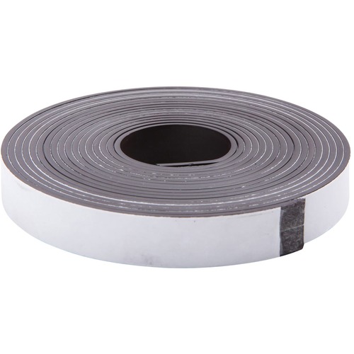 Adhesive Magnetic Tape, Flexible, 1/2"x10' Roll, Black