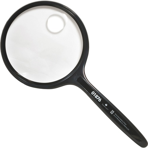 Round Hand-Held Magnifier, 3-1/2" Diameter, Black