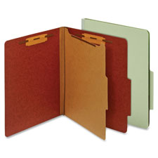 Classification Folder, 2 Partitions, Letter, Green
