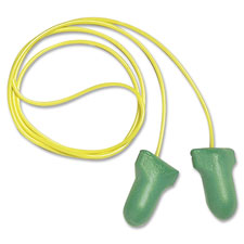 Ear Plugs, w/ Cord, 100/BX, Green/Yellow