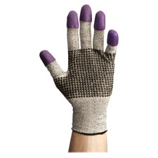 Nitrile Gloves,Breathable,Dotted Palm Grip,Large,Purple