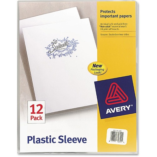Plastic Sleeves,Lightweight,Nonstick,11"x8-1/2",12/PK,Clear
