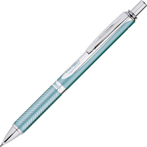 Gel Pen, Retract, Metal Tip, .7mm, Aqua Barrel/BK Ink