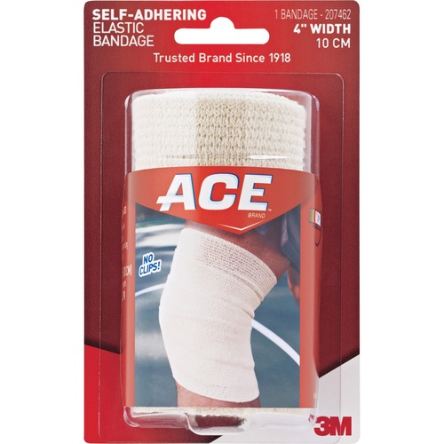 Athletic Support Wrap, 4" W, Self-Adhering, Tan