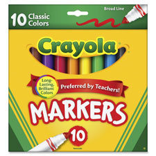 Classic Broad Line Markers, 10/PK, AST