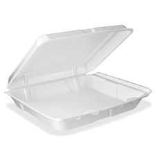 Hinged Foam Container,8-3/8"x7-7/8"x3-1/4",200/CT, White