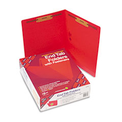 Color Fastener Folder, 3/4" Exp, Letter-Size, 50/BX, Red