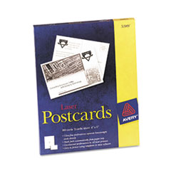 Laser Postcards, Perforated, 4"x6", 100/BX, White