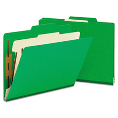 Classification Folders,2/5 Cut,Letter,1 Divider,10/BX,Green