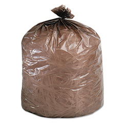 Biodegradable Trash Bags,30 Gal,.80 ml,30"x36",60/BX,Brown