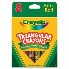 Triangular Anti-Roll Cryons, Nontoxic, 8/BX, Assorted