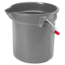 Brute Utility Bucket, Handle, 10 Qt, 10-1/2"x10-1/4", Red