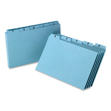 Self-Tab Card Guides,25 Pt Pressbrd,A-Z,9"x6",5Tab,6/ST,Blue