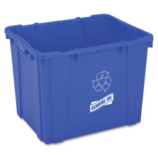 Recycling Bin, Curbside, 14 Gal, 14.5"x19.5"x15.38", Blue