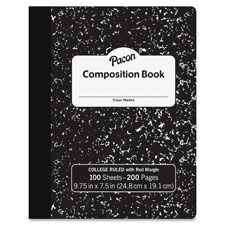 Compostion Book, 9-3/4"x7-1/2", Rld, Hrd-Cvr, 100Shts, BKME
