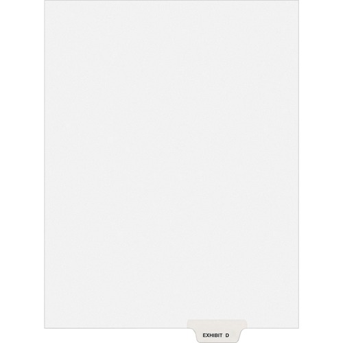 Divider, "Exhibit D", Bottom Tab, 8-1/2"x11", 25/PK, White