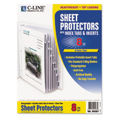 Top Load Sheet Protector, 8 Tab, 8-1/2"x11", Clear