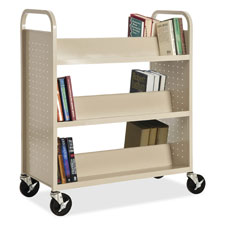 Double-Sided Booktruck, 39"x19"x46", Putty