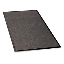 Indoor/Outdoor Mat, Rubber Cleated Backing, 3'x5', Charcoal