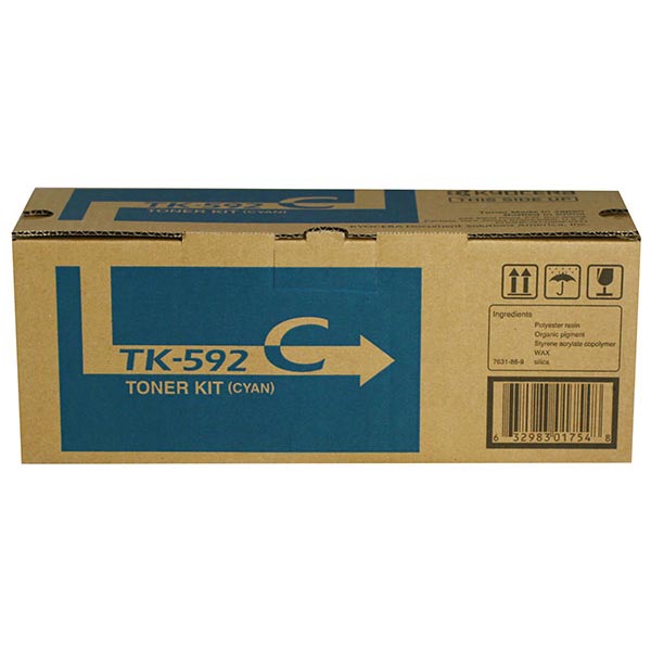Genuine OEM Kyocera Mita TK-592C Cyan Toner (5000 page yield)