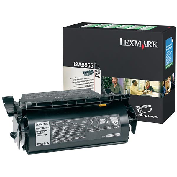 Genuine OEM Lexmark 12A6865 High Yield Black Return Program Toner Cartridge (30000 page yield)