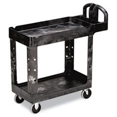 2-Shelf Cart,w/Lipped Shelf,17-1/8"x38-1/2"x38-7/8",Black