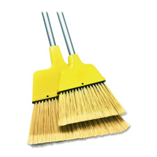 Angle Broom, High Performance Bristles, 9" W, Yellow