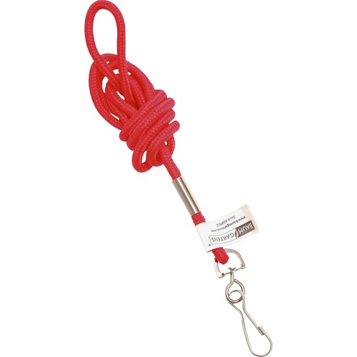 Standard Lanyard, With Hook, 36" L, Nylon, Red