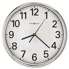 Wall Clock, 12", Batt Req'd, Silver