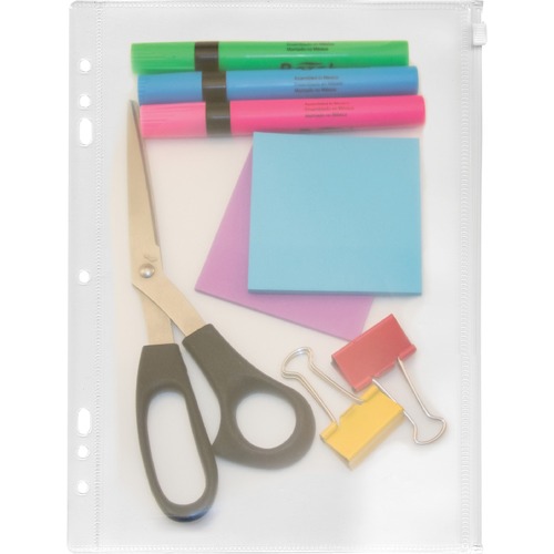 Zip All Ring Binder Pocket, 11"x8-1/2", Clear