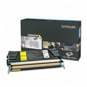 Genuine OEM Lexmark C5242YH High Yield Yellow Laser Toner Cartridge (5000 page yield)