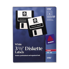 Permanent Laser/Inkjet Labels, f/ 3-1/2" Disk, 630/BX, WE