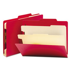 Classification Folders,2/5 Cut,Letter,2 Divider,10/BX,Red