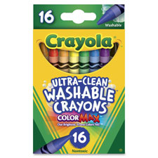 Washable Crayons, Regular, 16/PK, Assorted