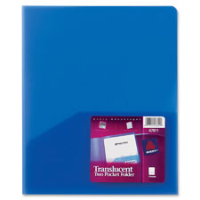 2-Pocket Folder, Ltr, 20 Sht Cap., 1/EA, Translucent, BE