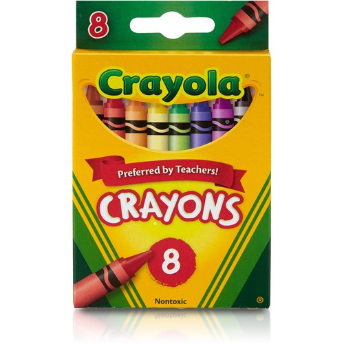 Crayon Set, 3-5/8", Permanent/Waterproof, 8/BX, Assorted