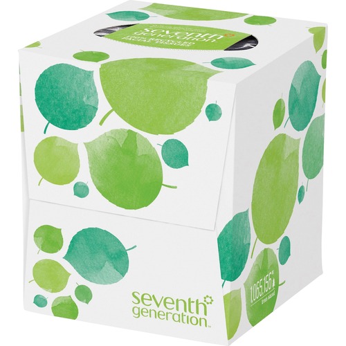 Facial Tissue, Cube Box, Recycled, 2-Ply, 85 Sht/BX, White