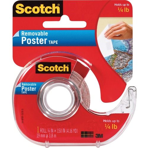 Removable Poster Tape, 3/4"x150", Clear