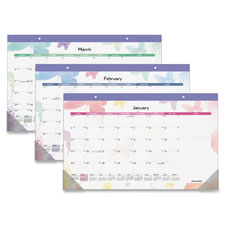Calendar Desk Pad, Mthly, Jan-Dec, 1PPD,17-3/4"x11",Multi